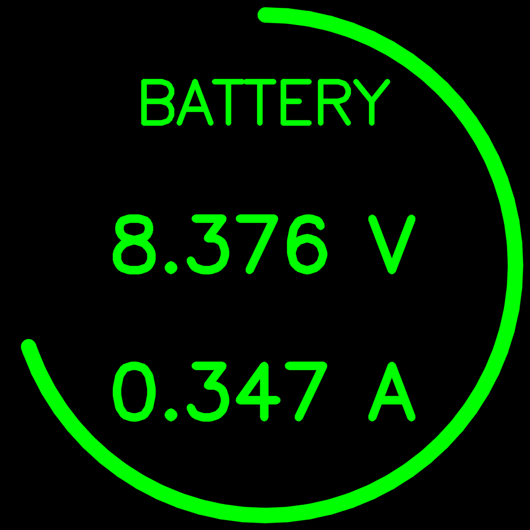Показ напряжения и тока на АКБ